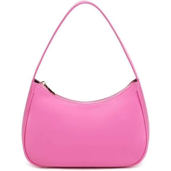 Handbags - Women’s Pink A Cute Hobo Tote Handbag Mini Clutch Purse with Zipper Closure
